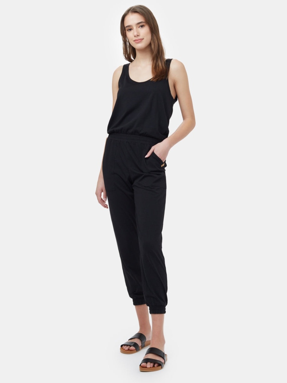 Tentree Knit Tank Jumpsuit in Black Large